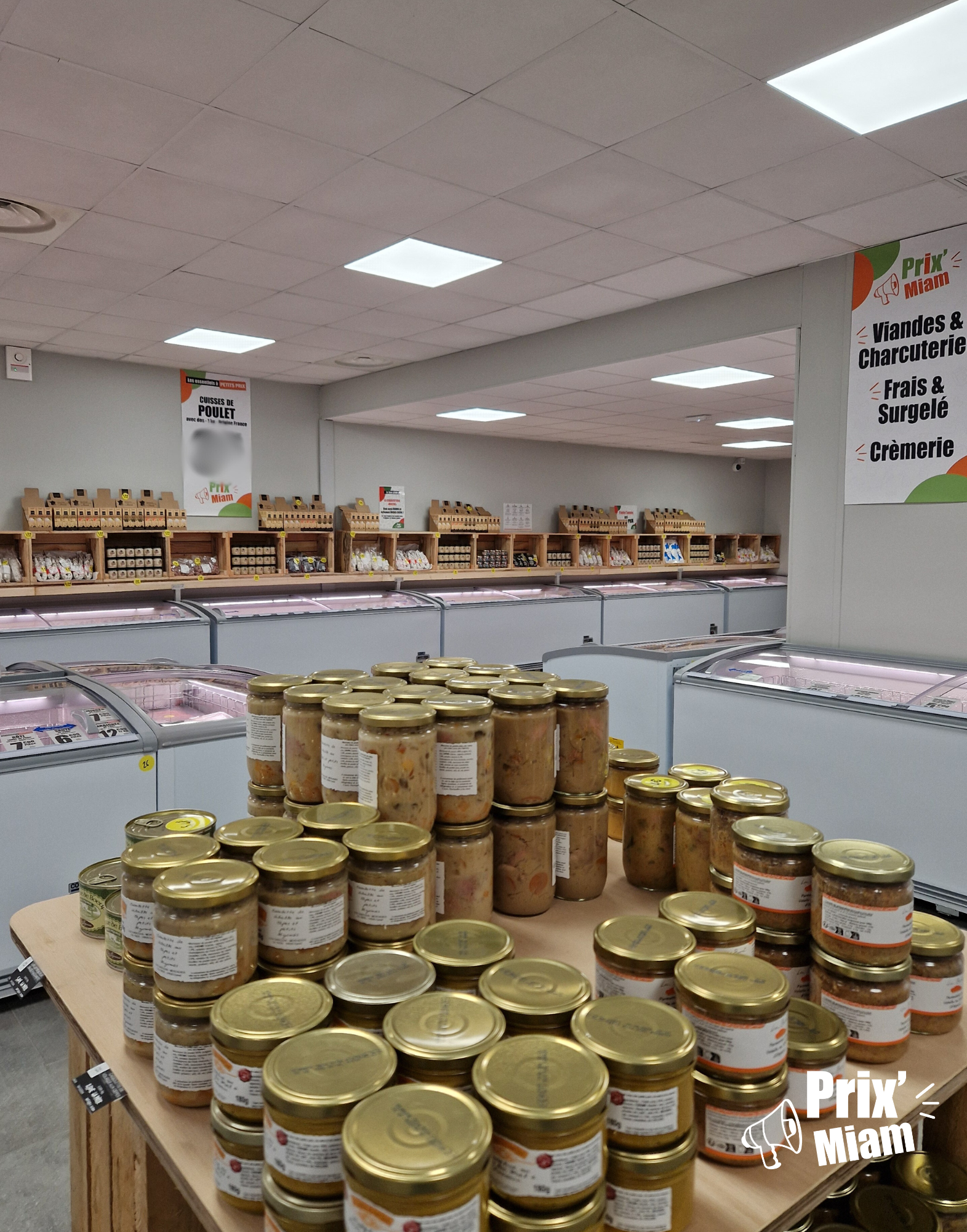 Intérieur magasin Prix'Miam Blois