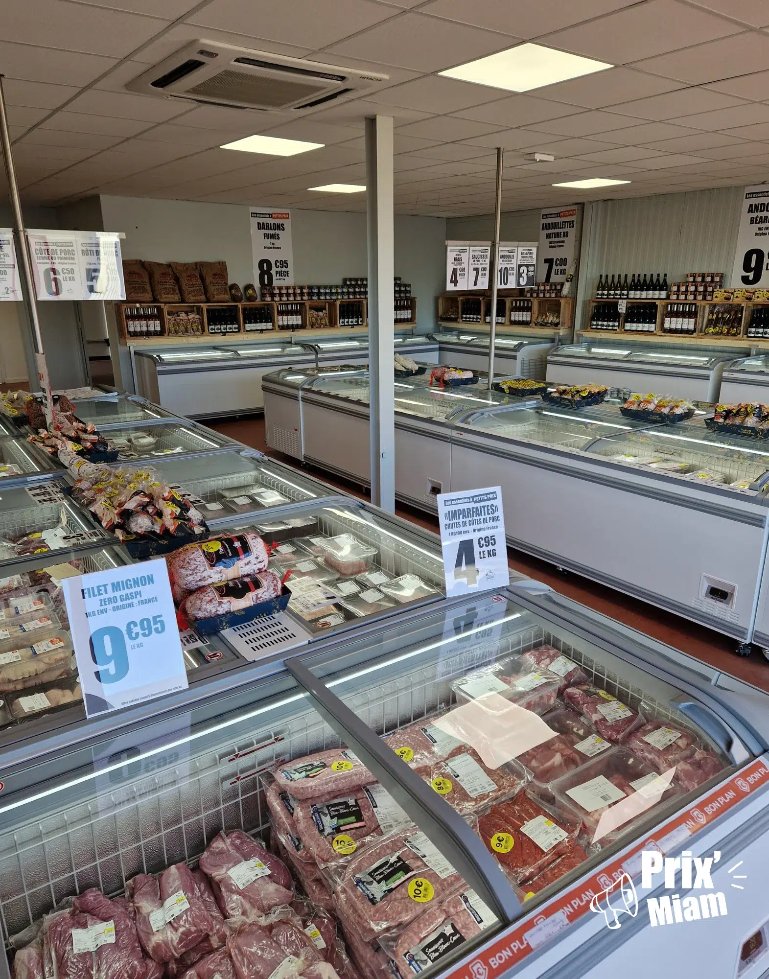 Intérieur magasin vide Prix'Miam Romorantin